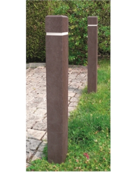 BORNE RECYCLEE DUBLIN CARRÉE RETRO L.80XL.80XH.900MM GRIS