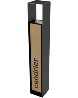 CENDRIER ACIER/COMPACT CHENE CLAIR