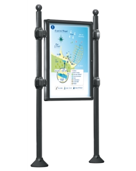 VITRINE INFO JUPITER R/V-SS BANDEAU H800xL1200MM AGORA GRIS PROCITY