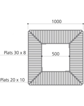 GRILLE PMR OCEAN CARRÉE 1000X1000MM GRIS PROCITY