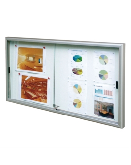 VITRINE COULISSANTE D'INTERIEUR 8 A4 ANODISÉ