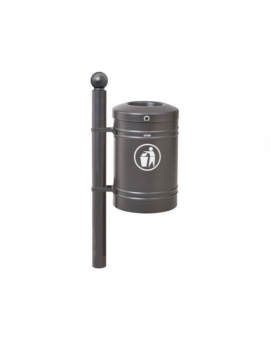 CORBEILLE FLAG 40 LITRES - SUR POTEAU AGORA GRIS PROCITY
