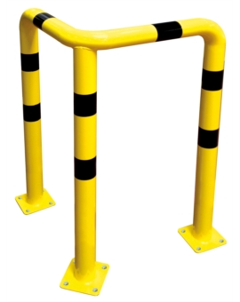 BARRIERE D'ANGLE RENFORCEE 3 PIEDS - JAUNE/NOIRE H.600MM
