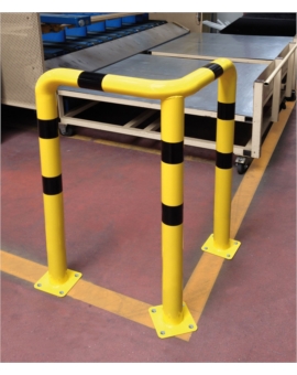 BARRIERE D'ANGLE RENFORCEE 3 PIEDS - JAUNE/NOIRE H.600MM