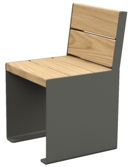 BANC CUB ACIER/BOIS L. 450MM CHENE CLAIR GRIS PROCITY