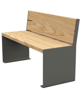 BANC CUB ACIER/BOIS L. 450MM CHENE CLAIR GRIS PROCITY