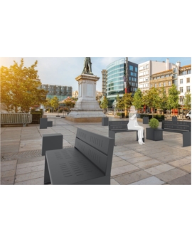 BANC CUB ACIER L.1800MM GRIS PROCITY