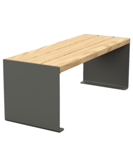 BANQUETTE CUB ACIER/BOIS L. 450MM CHENE CLAIR GRIS PROCITY