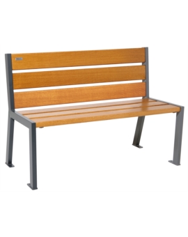 BANC SILAOS ACIER/BOIS-SS ACCOUDOIRS L1200MM CHENE CLAIR GRIS PROCITY