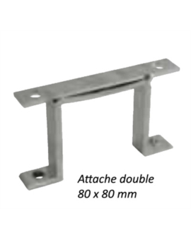 ATTACHE DOUBLE / POUR SUPPORT ACIER 80 X 80MM