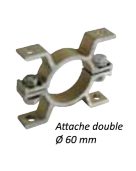 ATTACHE DOUBLE / POUR SUPPORT ACIER Ø 60MM