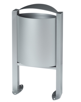 CORBEILLE ROSA 40 L GRIS MÉTAL AVEC CENDRIER