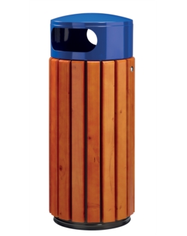 CORBEILLE LAOS BOIS/ACIER 40L RAL 5002 BLEU OUTREMER