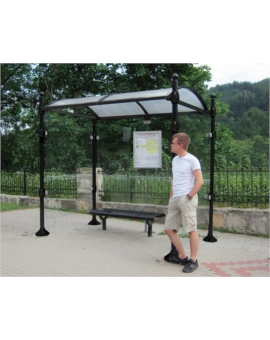 STATION BUS ROMANA - POMMEAU CITY GRIS PROCITY AVEC 1 BARDAGE LATERAL