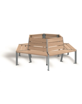 BANC D'ENTOURAGE SILAOS ACAJOU Ø 1000 RAL 3004-BDX