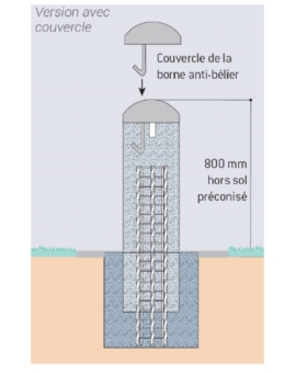 BORNE ANTI-BELIER CONRADUS GALVANISE Ø. 160MM