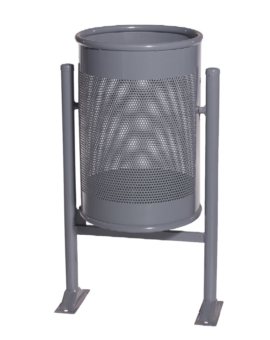 CORBEILLE CIRCULAR ACIER 60 L AVEC CENDRIER