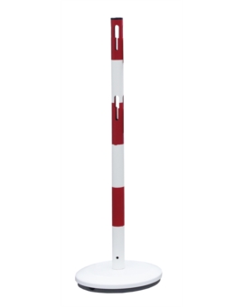 POTEAU DE CHANTIER ACIER A SCELLER JAUNE ET NOIR