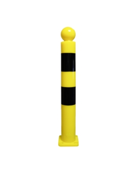 POTELET FLEXIBLE TETE BOULE Ø. 80MM SUR PLATINE H.800MM RAL 9005-NOIR