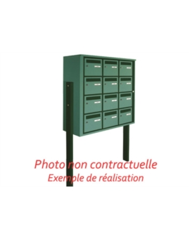 BOITE AUX LETTRES SIRUS 2 BOITES HORIZONTALE RAL1001-BEIGE DUNE