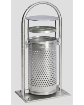 CORBEILLE HORTON 3 EN 1 - 70L AVEC CENDRIER GALVANISE