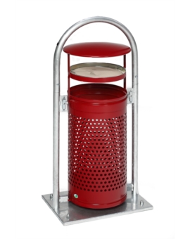 CORBEILLE HORTON 3 EN 1 - 70L AVEC CENDRIER GALVANISE
