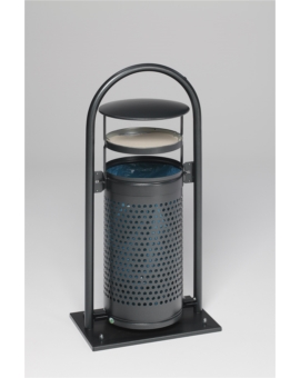 CORBEILLE HORTON 3 EN 1 - 70L AVEC CENDRIER GALVANISE