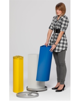 CORBEILLE TRICOLORE (3X30L) INOX POLI SANS TOIT