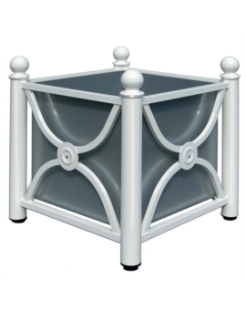 JARDINIERE MANSART - 780MM BOULE RAL 9010 - BLANC
