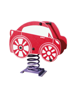JEU SUR RESSORT VOITURE (1 À 12 ANS) ROUGE A SCELLER