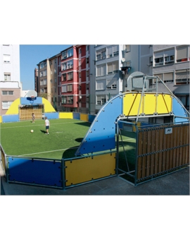 AIRE MULTISPORTS - BLEU/JAUNE 21 X10M A SCELLER