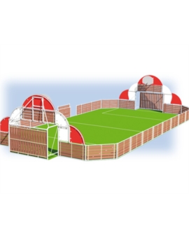 AIRE MULTISPORTS - BLANC/ROUGE 21 X10M A SCELLER