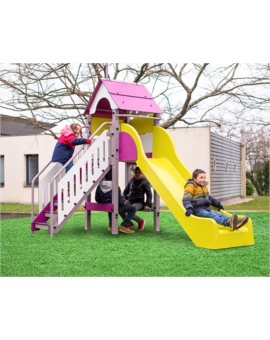 JEU MULTIPLE DONJON (2 À 10 ANS) GRIS ET PRUNE