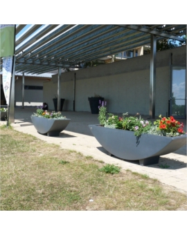 JARDINIERE ELIPSO + CONTRE BAC L. 1280MM ANTHRA.-G932