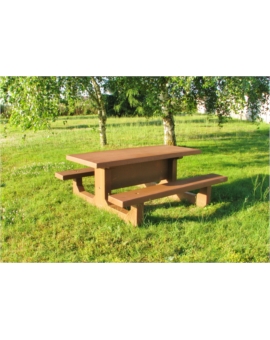 TABLE DE PIQUE-NIQUE BETON COLOMBINE GRIS NATUREL