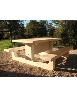 TABLE DE PIQUE-NIQUE BETON COLOMBINE GRIS NATUREL
