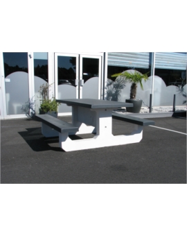 TABLE DE PIQUE-NIQUE BETON COLOMBINE GRIS NATUREL
