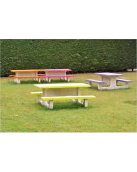 TABLE DE PIQUE-NIQUE BETON COLOMBINE GRIS NATUREL
