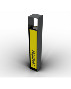 CENDRIER ACIER/COMPACT CHENE CLAIR