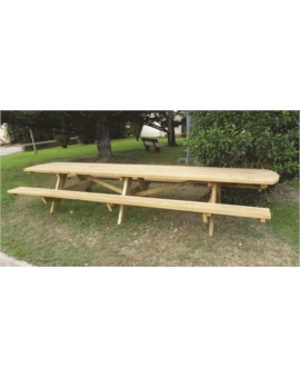 TABLE PIQUE NIQUE BOIS DYNASTIE L.2300MM