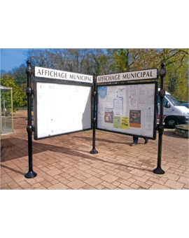 VITRINE INFO JUPITER RECTO-SS BANDEAU H800xL1200MM AGORA GRIS PROCITY