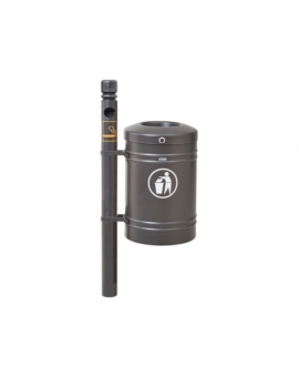 CORBEILLE FLAG 40 LITRES - SUR POTEAU AGORA GRIS PROCITY