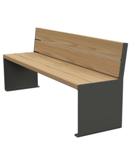BANC CUB ACIER/BOIS L. 450MM CHENE CLAIR GRIS PROCITY