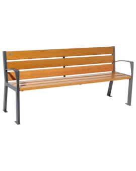 BANC SILAOS ACIER/BOIS-SS ACCOUDOIRS L1200MM CHENE CLAIR GRIS PROCITY