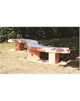 BANQUETTE COURBE 1/4 CERCLE - BETON BLANC SABLE