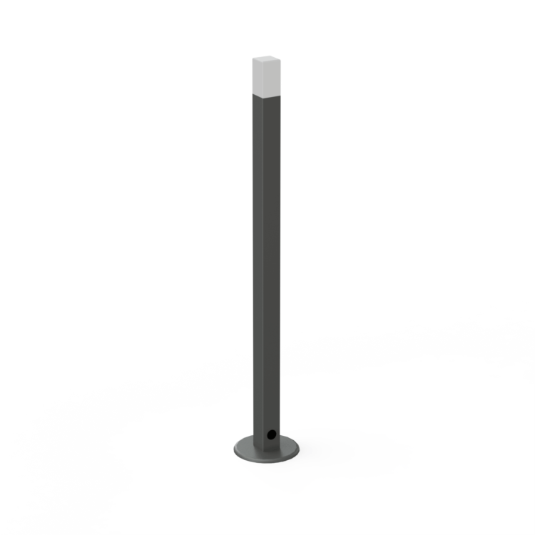 POTELET PMR RECTANGULAIRE ALGARVE H.SOL 1200MM - A SCELLER - RAL 9005