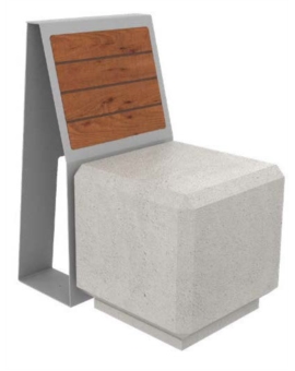 BANC ROURA -1PL- BETON BLANC SABLE- METAL 7016- HPL PIN TYROL