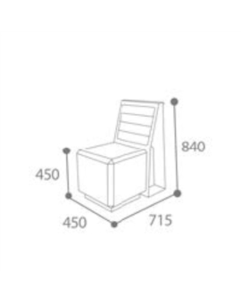 BANC ROURA -1PL- BETON BLANC SABLE- METAL 7016- HPL PIN TYROL