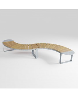 BANQUETTE SERPENTIN ANGELO - FRENE THT - 3110 MM