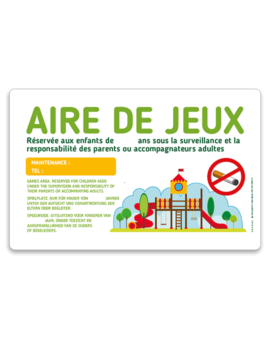 PANNEAU INTERDIT DE FUMER + AIRE DE JEUX